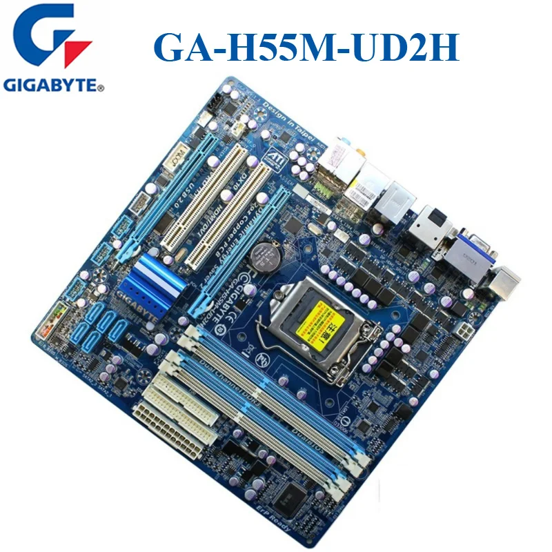 Socket LGA 1156 GIGABYTE GA-H55M-UD2H настольная материнская плата DDR3 Intel H55 i7 i5 i3 LGA 1156 оригинальная б/у материнская плата GA-H55M-UD2H