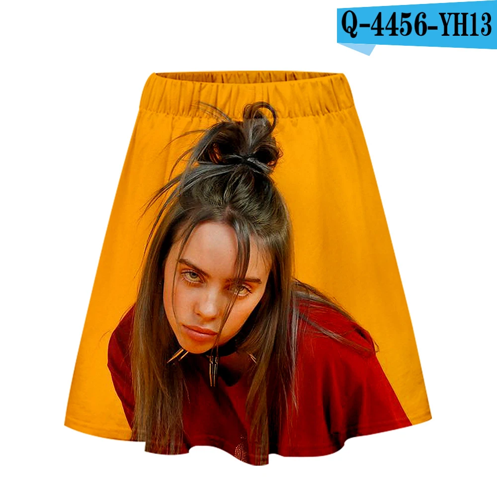 Новинка Billie Eilish, одежда с 3D принтом, повседневная юбка, женская летняя сексуальная Комбинированная юбка, топы, крутые женские юбки - Цвет: pictured