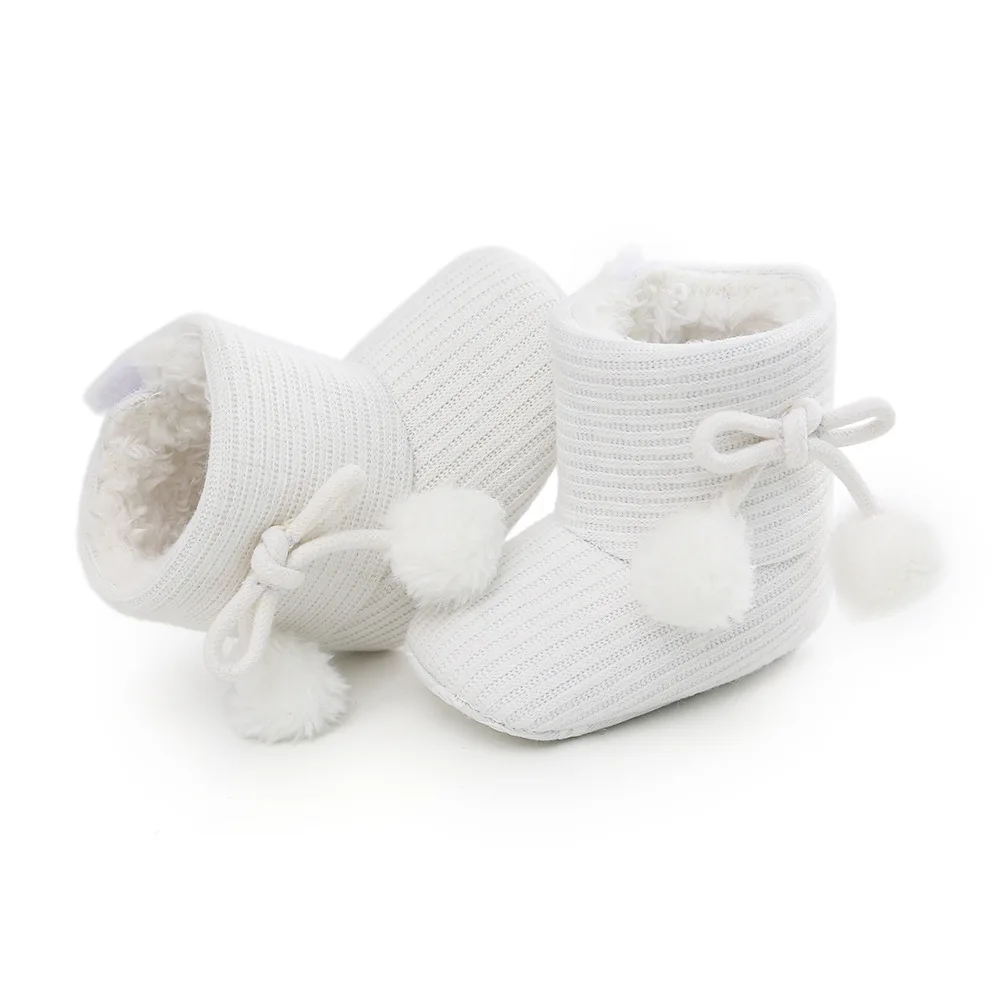 LOOZYKIT/осенне-зимняя обувь для младенцев; вязаные ботинки в горошек для маленьких девочек и мальчиков; повседневные кроссовки на нескользящей мягкой подошве; прогулочная обувь