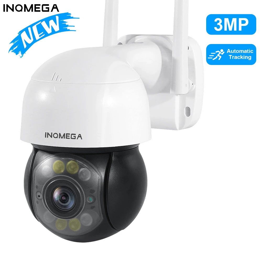 HOT SALES! INQMEGA 3MP HD PTZ IP Camera Outdoor Automatic Tracking Full Color Night Vision WiFi Security Surveillance Audio Weatherproof