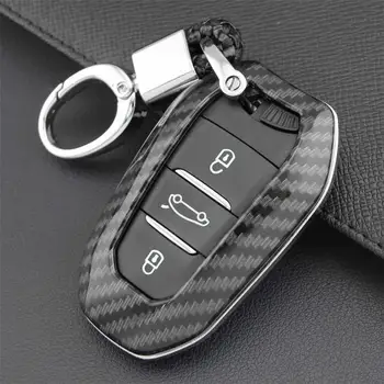 

Car Key Case Fob Bag Holder ABS Hard Shell Cover Parts Fit For Peugeot 508 2019-2020 3008 5008 for Citroen C3 C4 C5 for DS 3 5 7