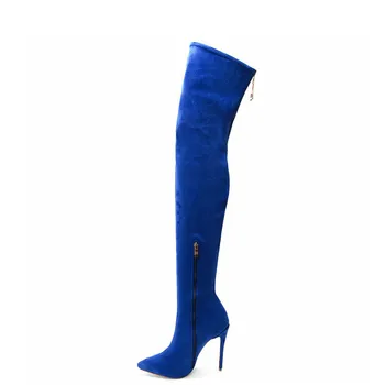 

Boots Knee Over Women Rome Style Boots Women Flats Shoes Woman Suede Long Boots Botas Winter Thigh High Boots 35-43