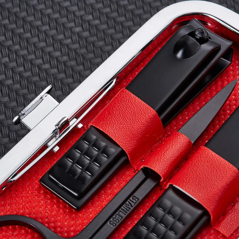 Conjuntos de Manicure Moda Menina Clipper Unha Portátil Viagem Aço Inoxidável Aparador Clippers Cortador Tesoura Acessórios Ferramentas 7 Pçs 12 clipper prego portátil viagem aço inoxidável aparador