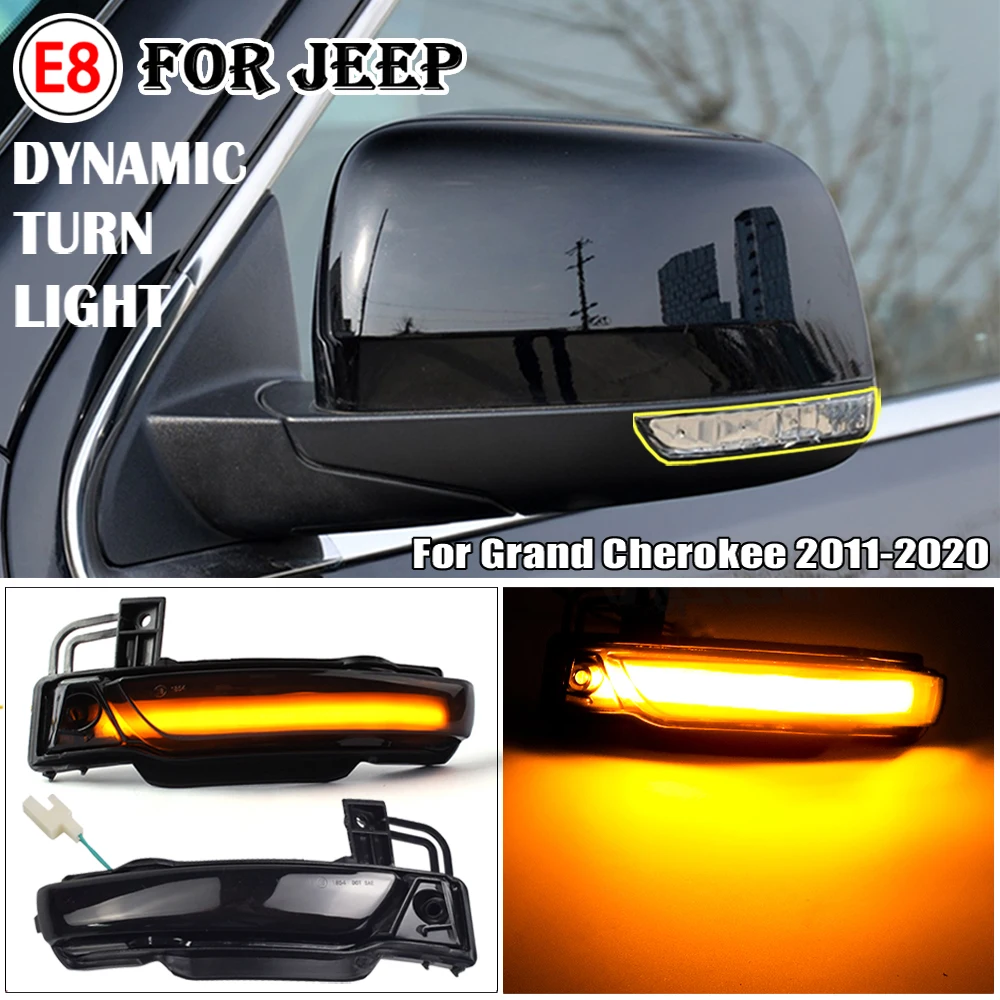 2 stücke Dynamische Blinker LED Licht Seite Spiegel Anzeige Für Jeep Grand Cherokee WK2 2011 2012 2013 2014 2015 2016 2017-2020 – Detail 6