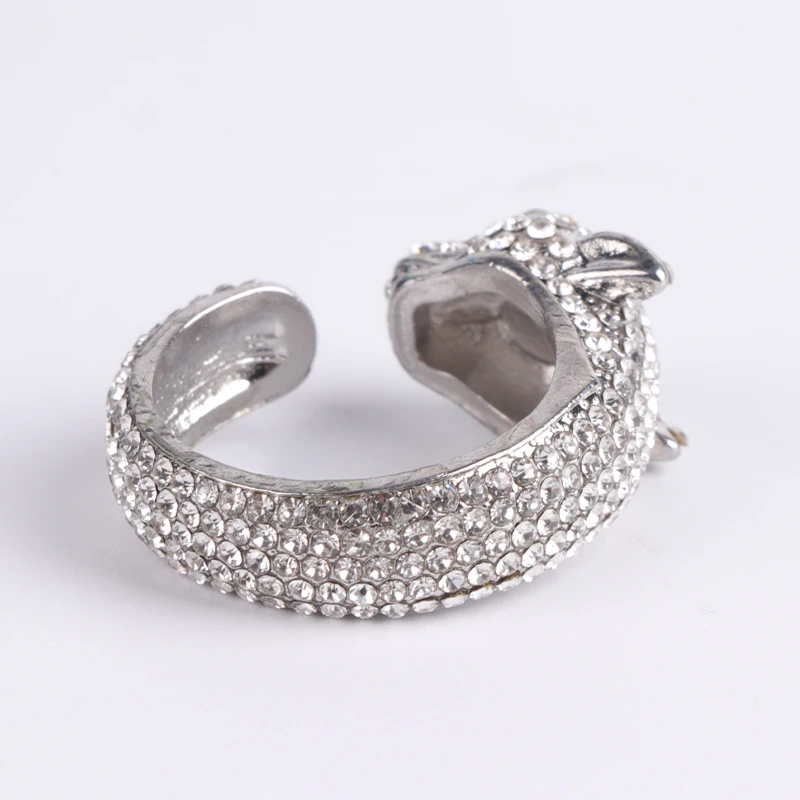 Классическое женское регулируемое кольцо модное Кристальное инкрустированное кольцо Леопард личность унисекс открытие кольцо с изменяемым размером вечерние ювелирные изделия подарок