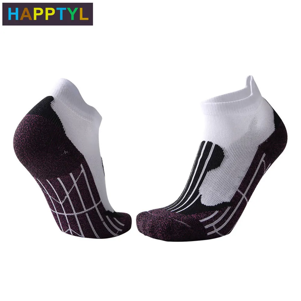 HAPPTYL 1Pair Men Low Cut Athletic Sock High Performance Sport Cushion Running Ankle Sock