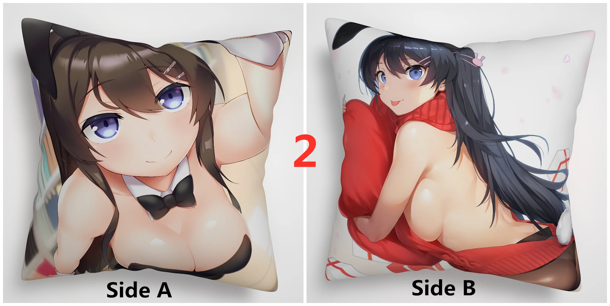2 Seishun Buta Yarou Mai Rio Shouko аниме двусторонний чехол для подушки - Цвет: 2