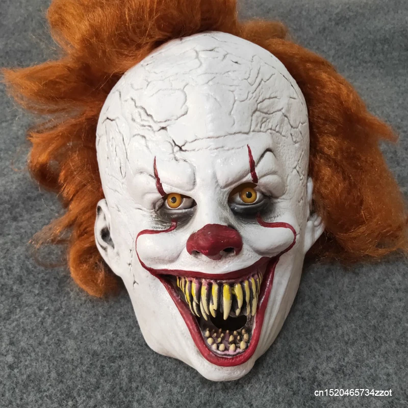 Stephen King's It Pennywise маска клоуна Косплей латексная маска для взрослых лицо полный для карнавальный на Хэллоуин Вечерние наряды спасательные Вечерние