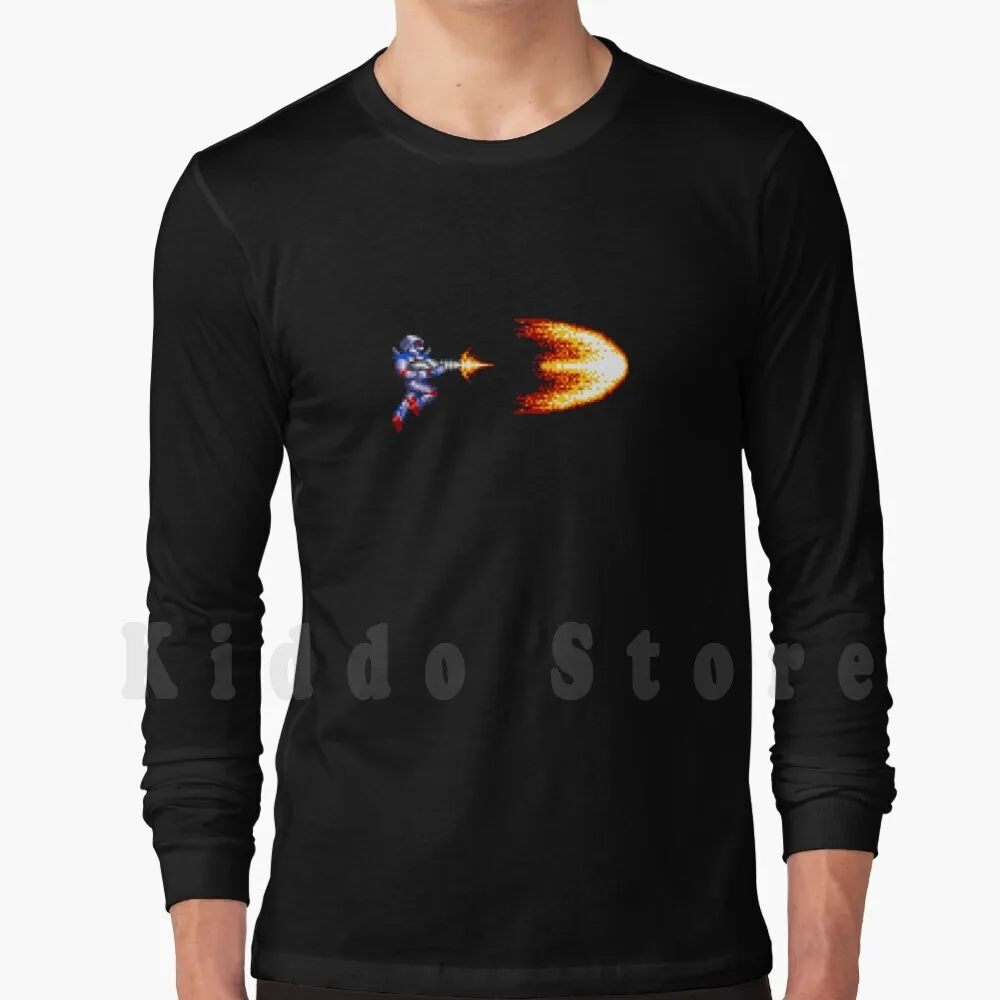 Felpe Con Cappuccio Turrican 2 Laser Manica Lunga Turrican Turrican 2 Pixel Arma Laser Amiga Sparatutto Pixelart Retrogaming