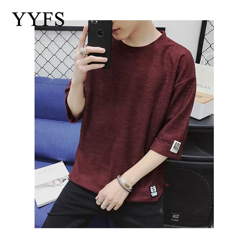 

Fashion Tshirts Fitness Casual For Male T-shirt Men's Cotton Solid Color T-shirt Top T shirt Menswear Men's T Shirt Men M-2XL