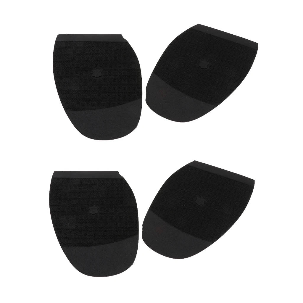 4 Set Glue On Half Soles Anti Slip Shoe Repair Supplies Pad Heel Soles Black