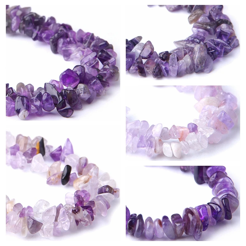 

Natural Amethysts stone chip graval beads natural purple quartz crystal stone beads for jewelry making bracelet necklace earring
