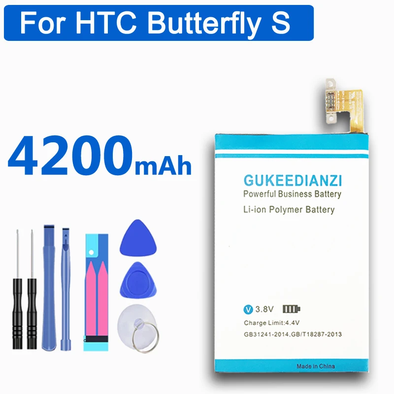 Сменный аккумулятор GUKEEDIANZI BO68100 4200 мАч для HTC Butterfly S 9088 901E 901S 9060 919D перезаряжаемая