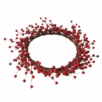 

Artificial Flowers Red Berries Wreath Spring Wreath Outdoor for Front Door