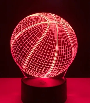 

3D Basketball LED Night Light 7 Colors Change Action Figure Touch Optical Illusion Table Lamp Home Decoration Model Gift