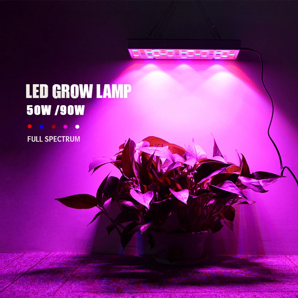 

50W 90W Growing Lamps LED Grow Light AC85-265V Full Spectrum for Greenhouse Grow Tent Plants Seedling and Flower Grow Light