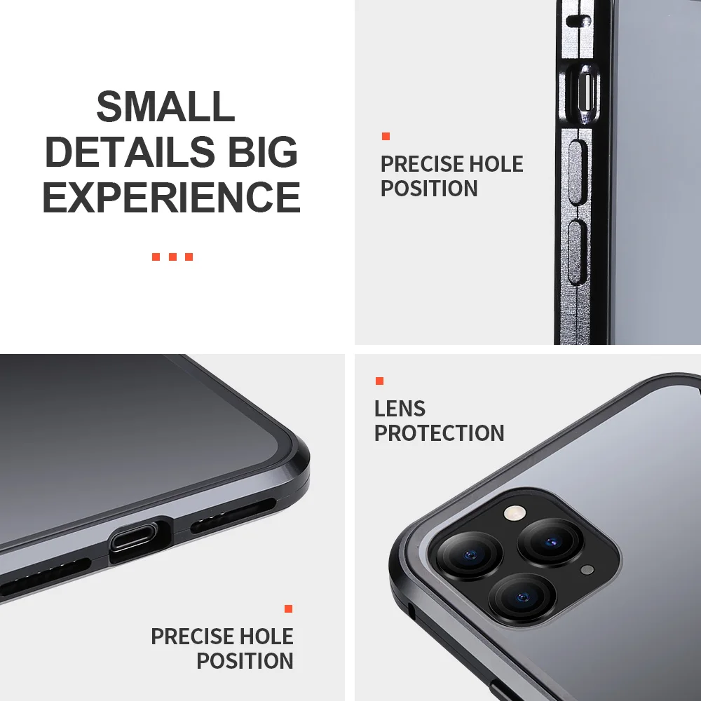 Роскошный Металлический Магнитный чехол для samsung Galaxy Note 9, 8, 10 Plus, двусторонний стеклянный Магнитный чехол для samsung S8, S9, S10 Plus, чехол