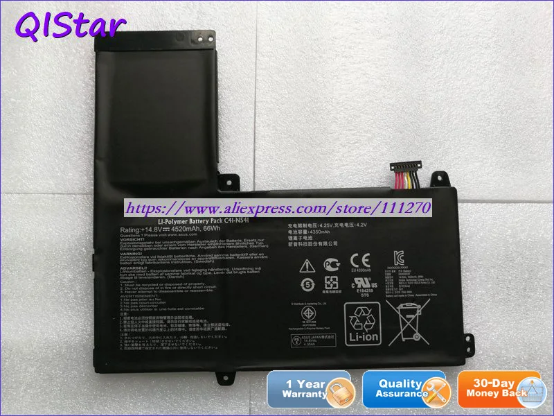 QISTAR 14,8 V 4520mAh настоящий C41-N541 Аккумулятор для ноутбука Asus Q501LA-BSI5T19 Q501LA-BBI5T03 Q501L Q501LA ноутбук компьютер