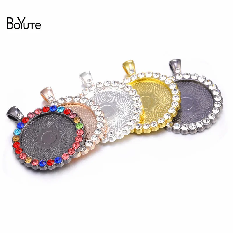 

BoYuTe (5 Pieces/Lot) Fit 25MM 30MM Cameo Cabochon Crystal Pendant Base Diy Handmade Blank Tray Bezel Jewelry Accessories