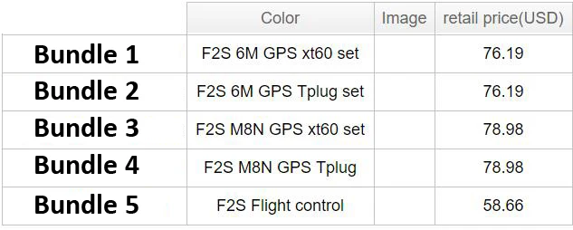 Управление полетом F2S с 6M или M8N GPS и модулем питания XT60 T plug автоматический возврат