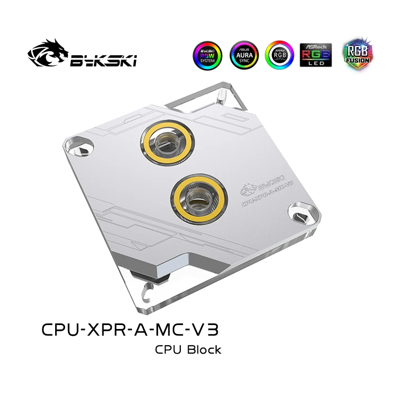 Bykski CPU XPR A MC V3 водяной блок для Intel 115X 1366 2011 2066 черный/серебристый RBW(5 В) Водяной