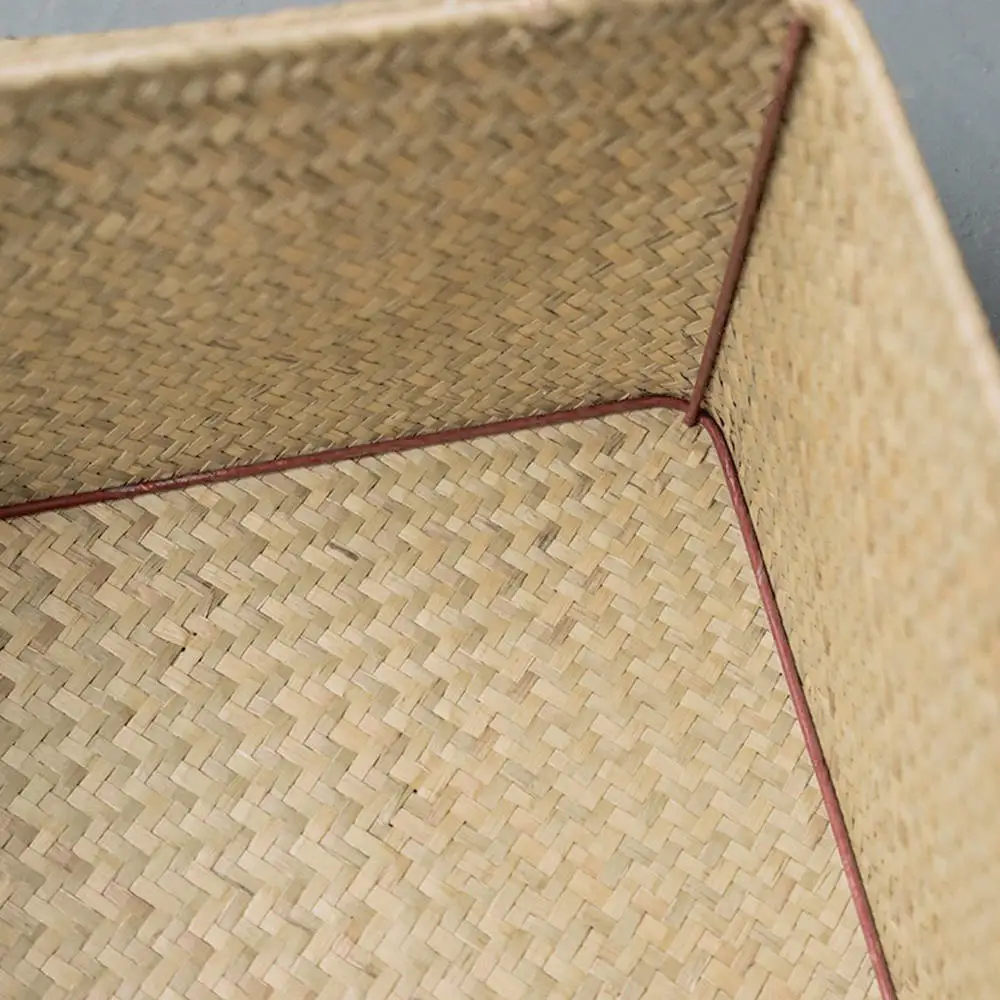 Ротанговая плетеная коробка для хранения ручной работы соломенная корзина грязная одежда разное Органайзер контейнер Настольный ящик для хранения