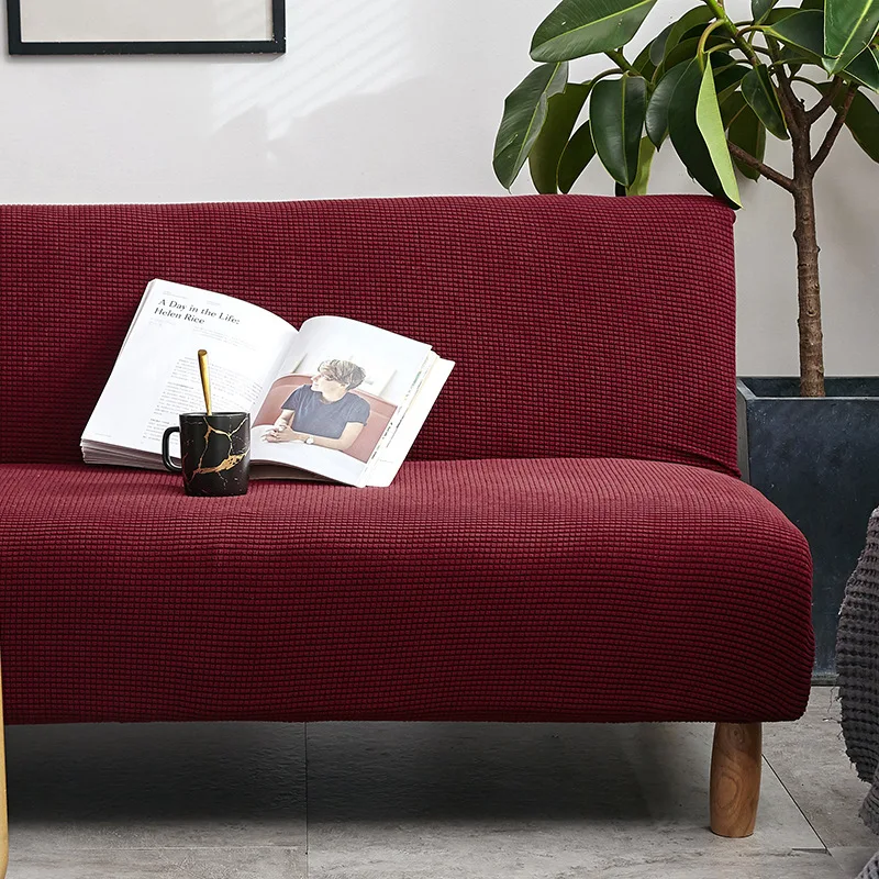 Wine Red WUJIE 14 цветов Твердый эластичный чехол на диван для гостиной диван Защитная Подушка Противоскользящий вязаный чехол для дивана мебель для гостиной - Цвет: Wine Red