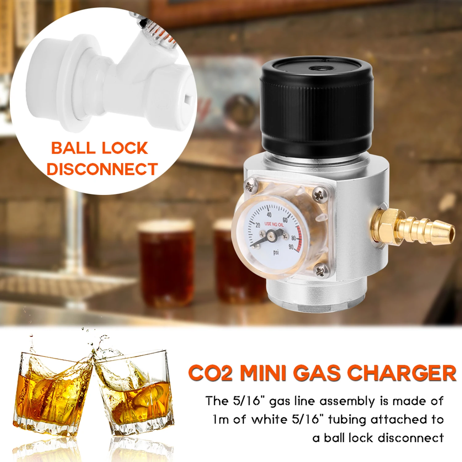 Sodastream CO2 мини газовое зарядное устройство 0-90 PSI датчик для соды воды пива Kegerator нержавеющая сталь 2 манометра 3/8-24