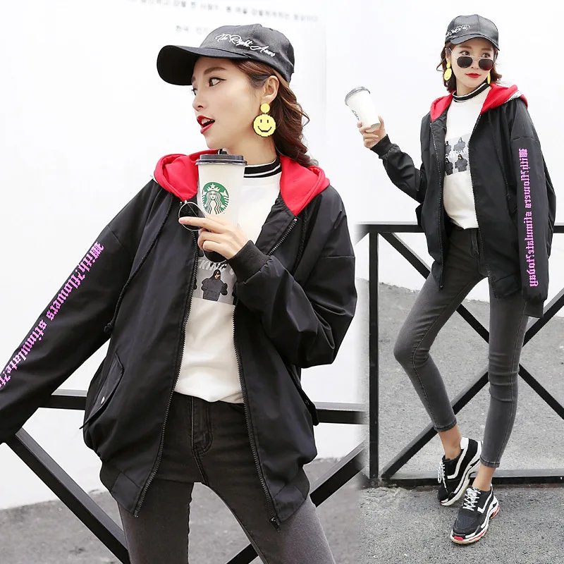 

6075 New Style Ulzzang Baseball Uniform BF Coat Female Spring Loose-Fit Students Harajuku-Style Retro Hong Kong Flavor Jacket