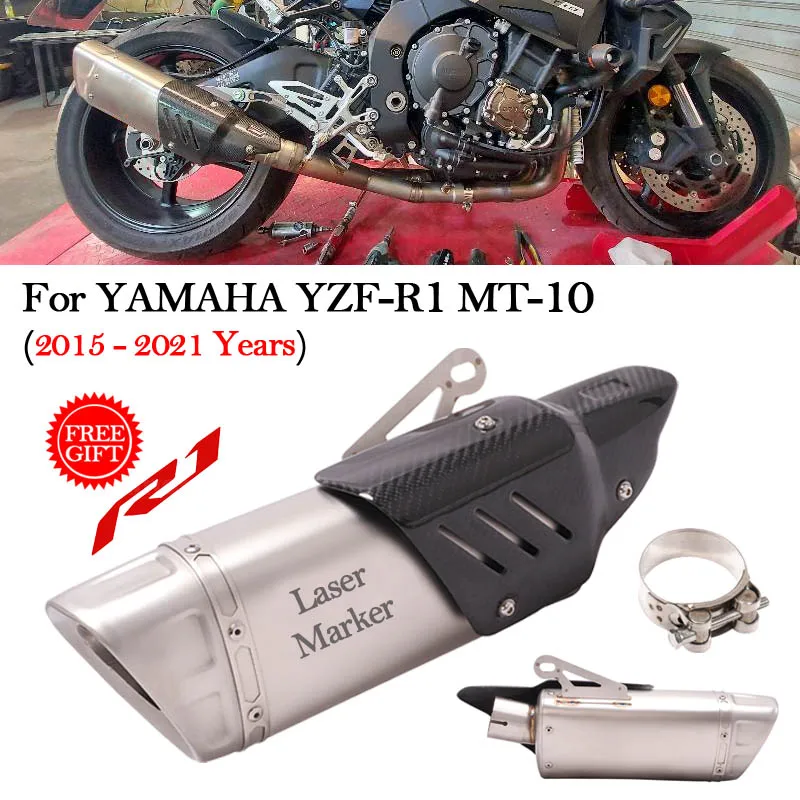 

Slip On Motorcycle Exhaust Modified Muffler Escape Moto Middle Connect Mid Link Pipe For YAMAHA YZF-R1 MT-10 R1 MT10 2015 - 2021