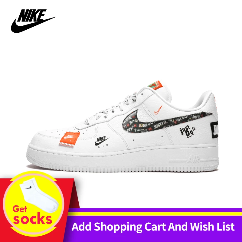 Nike Air Force 1 '07 Just Do It AF1 Новое поступление дышащая утилита Для мужчин Скейтбординг обувь низкие удобные кроссовки # AR7719-100