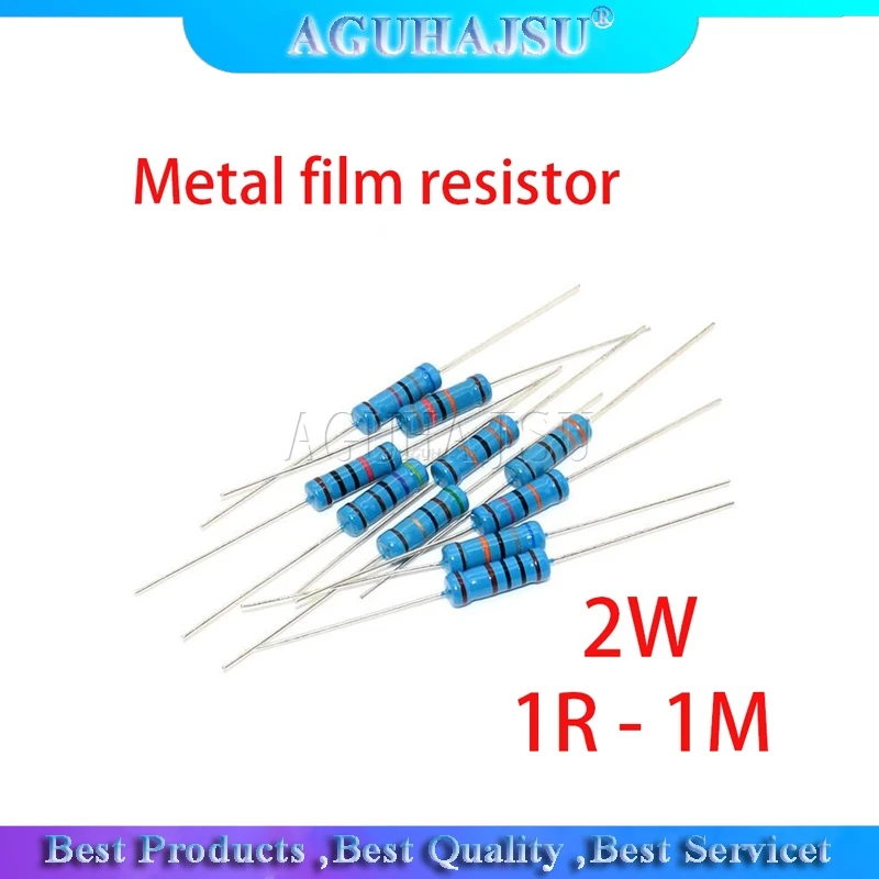 20 Buah 2w Resistor Film Logam 5 Warna Cincin 1 1r 1m 1r 22r 47r 100r 220r 470r 1k 10k 22k 100k 220k 10 22 47 100 220 470 Ohm Resistor Aliexpress