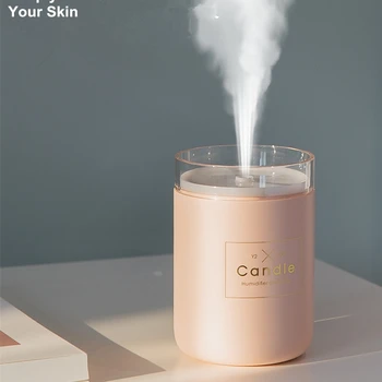

300ML Candle Romantic Soft Light Ultrasonic Air Humidifier USB Aroma Essential Oil Diffuser Aromatherapy Anion Car Air Purifier
