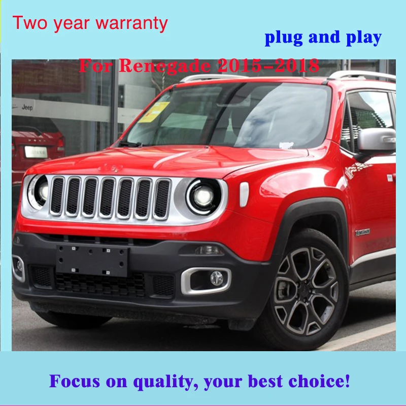 Автомобильные фары для Jeep Renegade- светодиодные фары DRL ходовые огни биксеноновый луч ангельские глазки Автомобильная фара