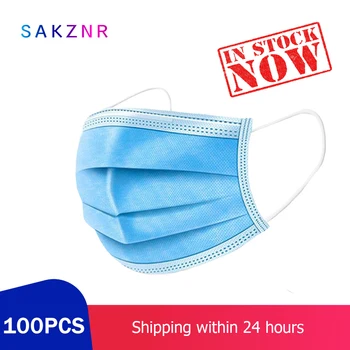 

Disposable Protective Mask 3 Layer Nonwove Ply Filter Mouth Face Mask Anti-Dust Anti-Fog Meltblown Earloop Mouth Mask 50/100PCS