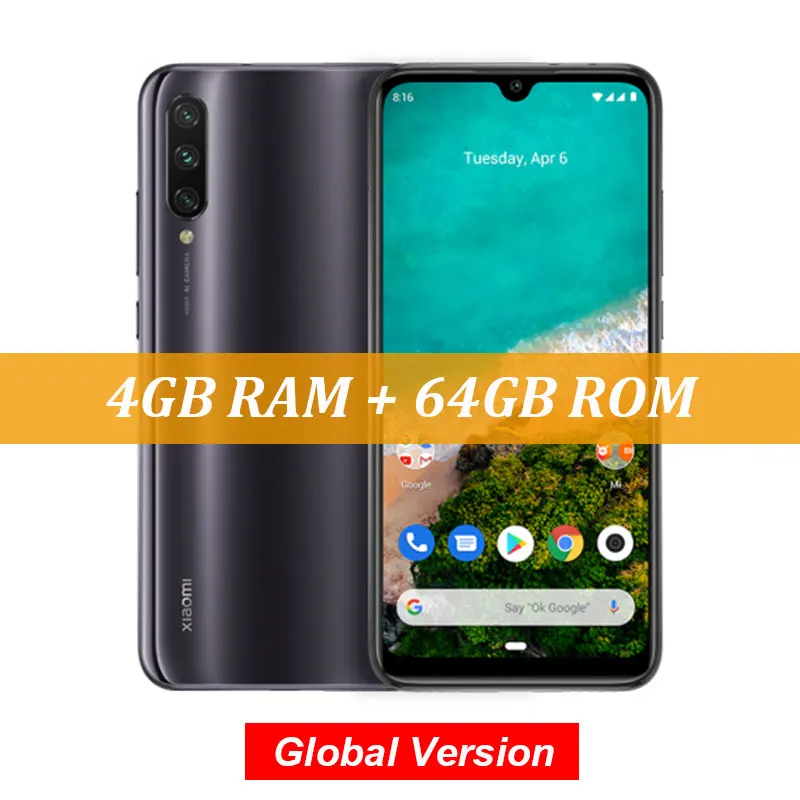 Black Глобальная версия Xiaomi mi A3 mi A3 4GB 64GB мобильный телефон Snapdragon 665 48MP Тройная камера 32MP фронтальная камера 6,08" AMOLED экран - Цвет: Black