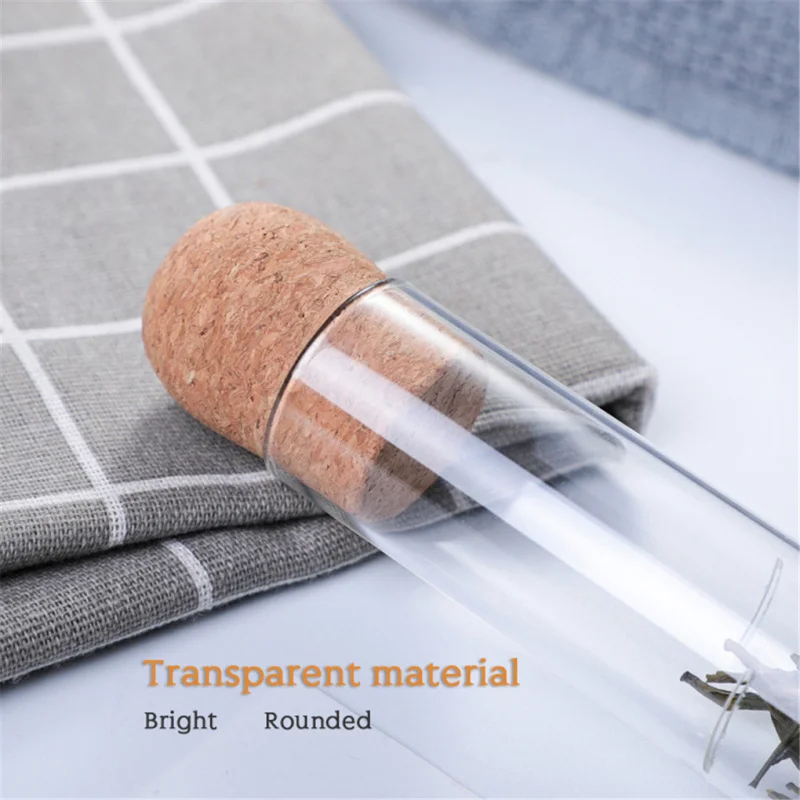Description Picture 5 of itemTea Set Strainer with Cork Lid Mini Transparent Empty Filter Holder Design Heat-resistant Teaware Tools for Restaurant Shop