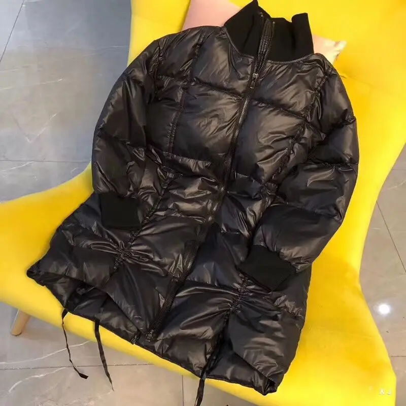 Down Jacket Female Long Parka White Duck Down Coat Autumn and Winter Korean Large Size Thin Loose Down Coat Parka NS1560