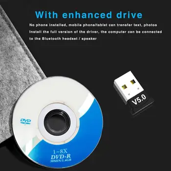 

Bluetooth Adapter 5.0 USB Desktop Computer Free Drive Bluetooth Audio Receiver Dongle Music Audio Receiver Transmitter Windows C