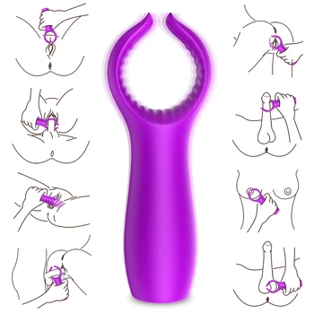 

9 Frequency Vibration Breast Clip Nipple Massage Tease Clitoris Clamp Shock Foreplay Adult SexToys For Couple Vibrator Silicone