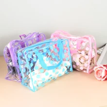 Dot Женская дорожная одежда для плавания Прозрачная ПВХ косметичка для хранения водонепроницаемый макияж мешок мыть косметичка открытый Органайзер Сумка