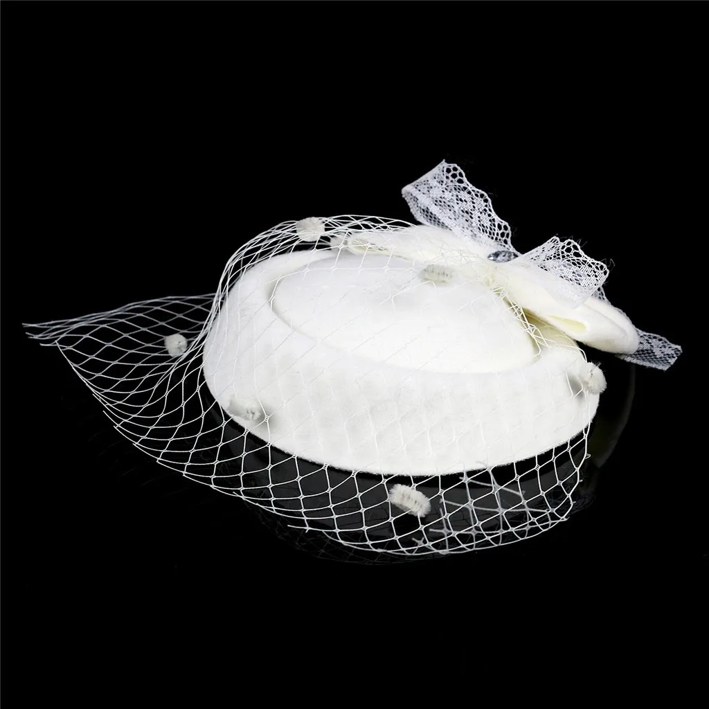 Маленькая шляпа шпилька для женщин украшения аксессуары для волос дамы синтетический алмаз лук кружева заколки повязка на голову Женский Украшение для волос
