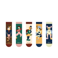 Дизайн; новые милые носки с героями мультфильмов; Хлопковые женские носки с героями мультфильмов