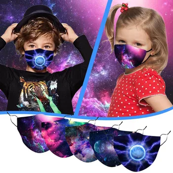 

Space Printed Child Mask Breathable Masks For Face Mouth Adjustable Ear Hook Comfortable Facemasks Reusable Cotton Masque