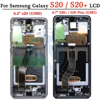 

For Samsung Galaxy S20 Lcd G980,G980F with Frame Display Touch Screen Digitizer For Samsung s20 plus LCD G985 G985F Repair parts