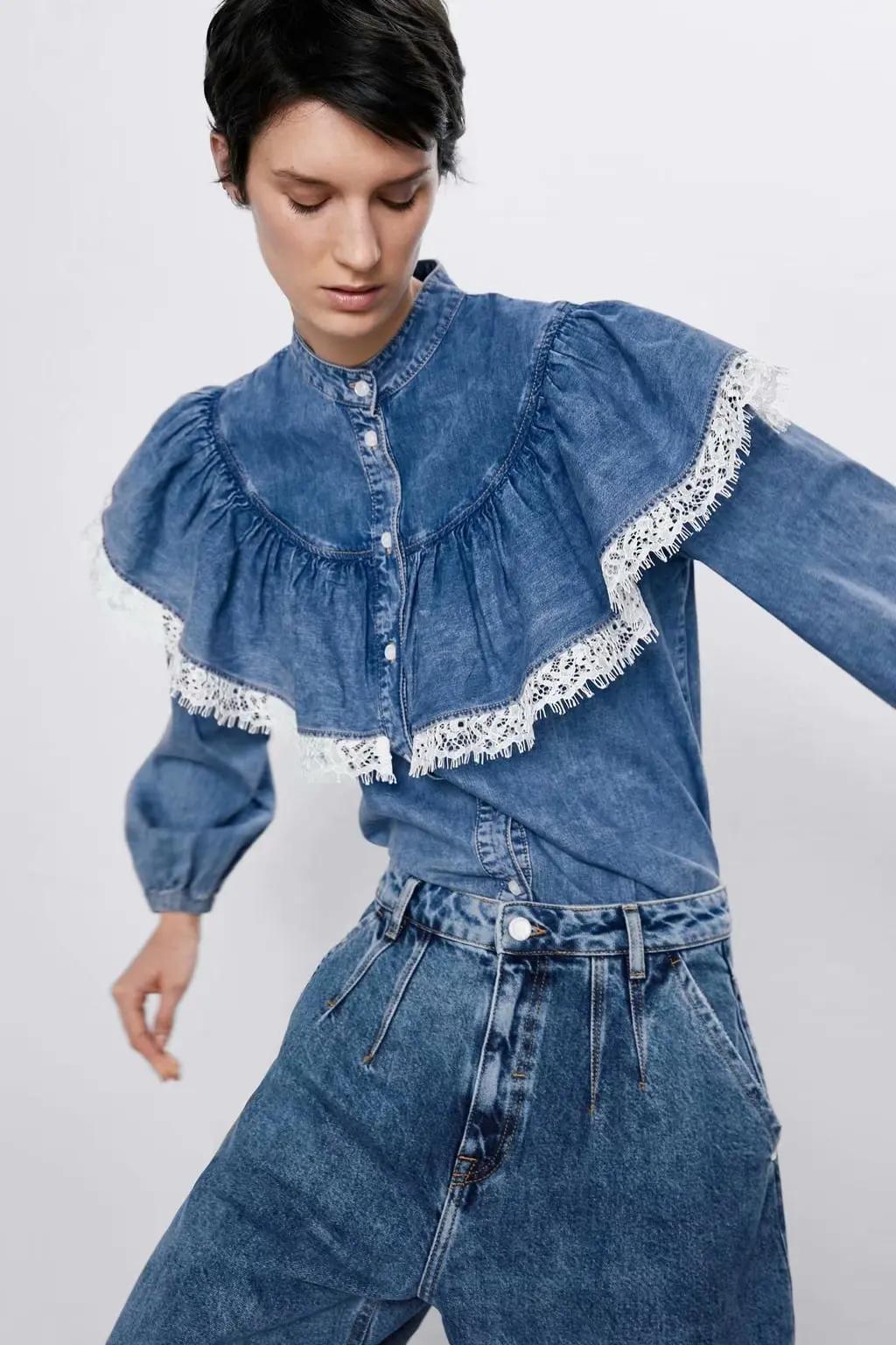 

Lace Women's Denim Shirt Jacket