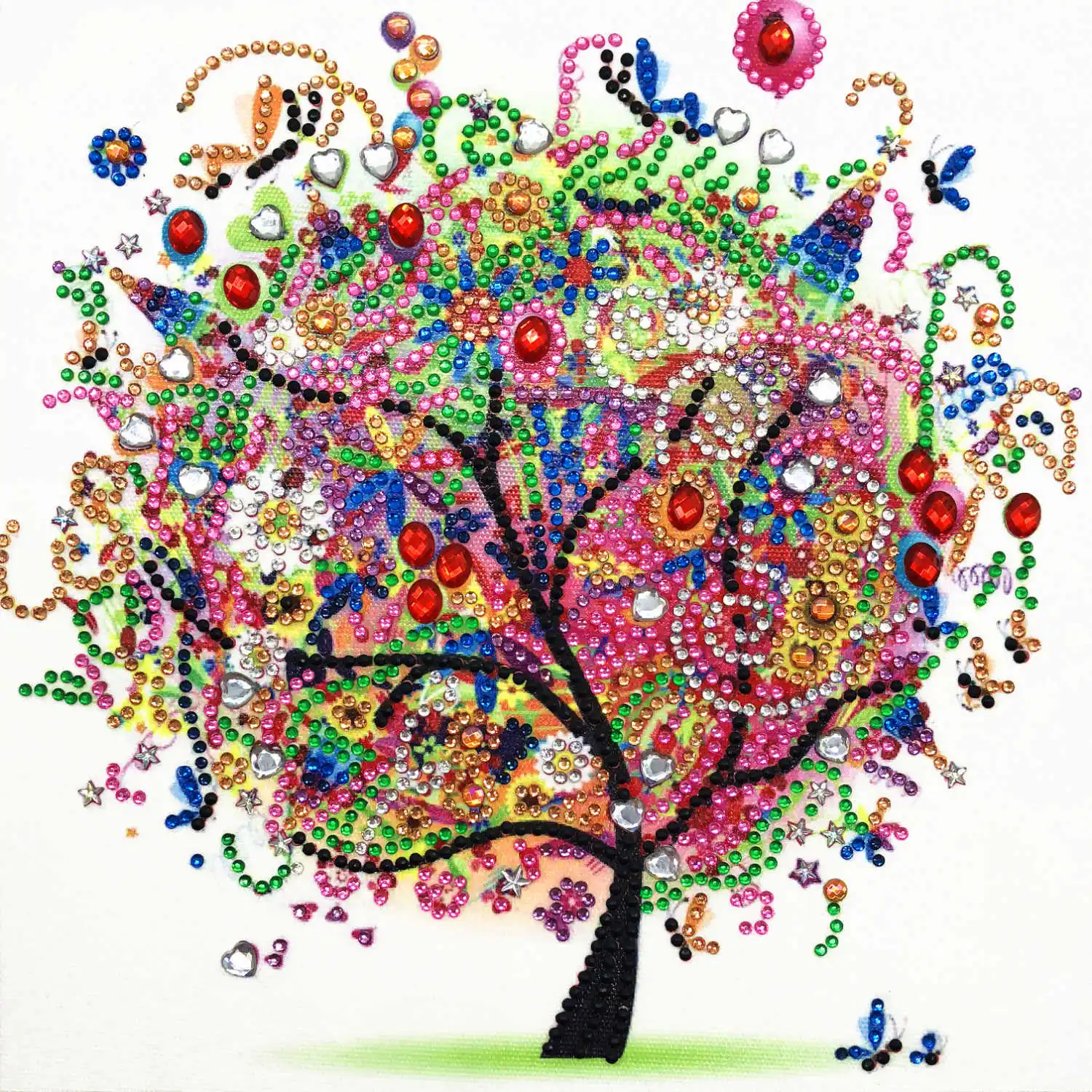 AZQSD алмазная живопись мозаика дерево особой формы ручной работы подарок картина стразы цветок дрель домашний декор 24x24 см - Цвет: R8208