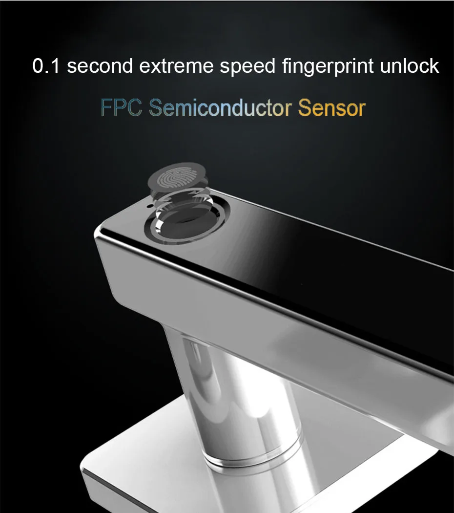  Biometric Fingerprint Smart Lock Digital Keyless Electronic Door lock unlock by Fingerprint and key - 4000200254930