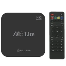 M16 Lite Android Smart Tv Box Emmc Rom телеприставка 4K 3D H.265 Wifi медиаплеер ТВ приемник Us Plug
