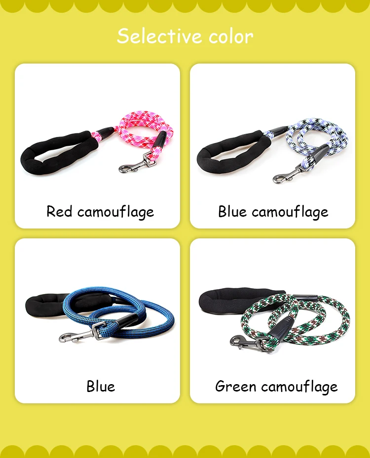 Tuff Dound Original Reflective dog leash running pet Nylon Rope lead leashes Mountain Climbing Rope For Medium Large Big Dog